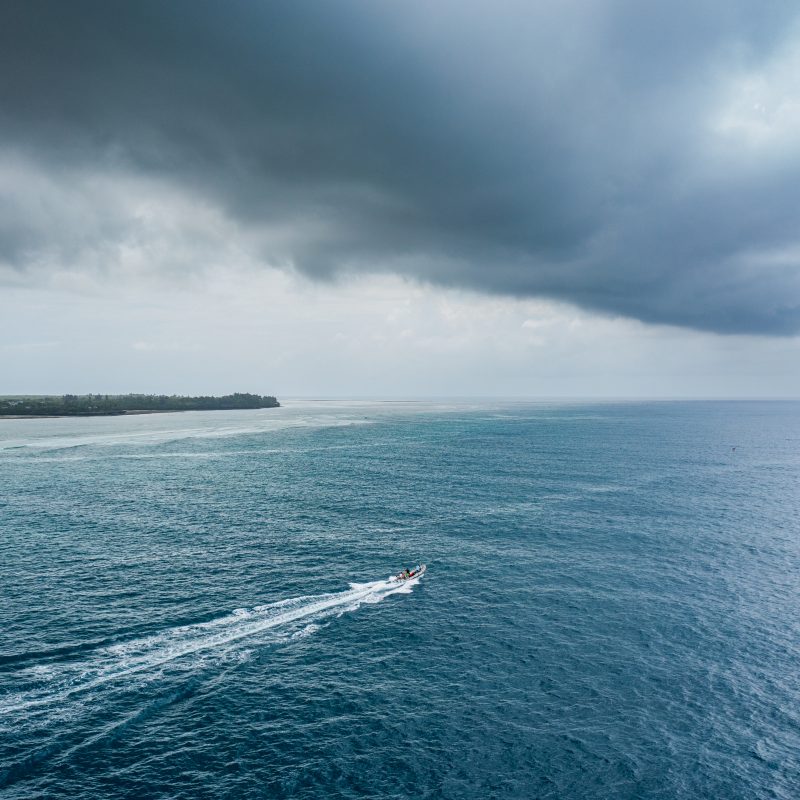 Boat on the spot way to the spot.
